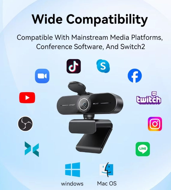 4K/1080P Webcam for PC/Computer