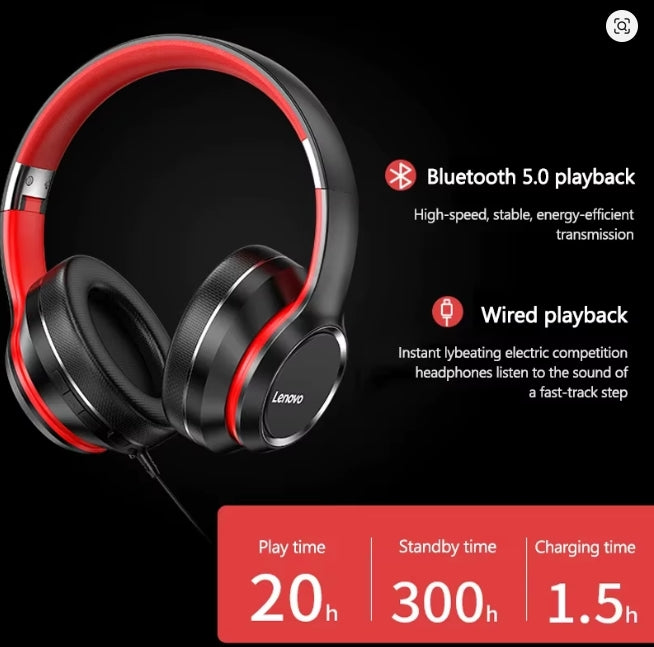 Lenovo Bluetooth Earphones Over-ear