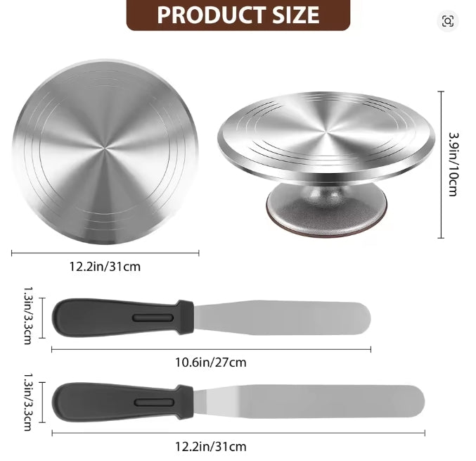 12 Inch Aluminum Alloy Cake Turntable