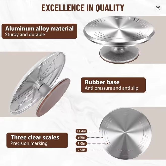 12 Inch Aluminum Alloy Cake Turntable