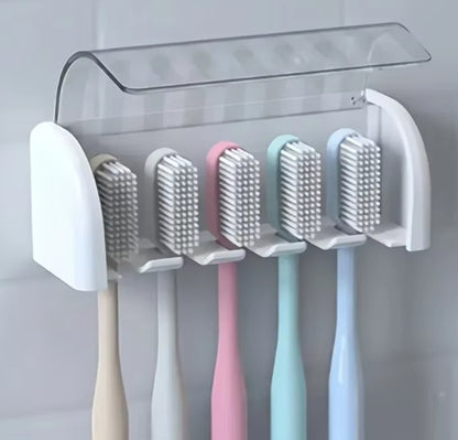 Covered 5-slot toothbrush holder
