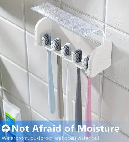 Covered 5-slot toothbrush holder