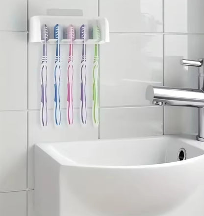 Covered 5-slot toothbrush holder