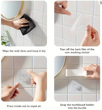 Covered 5-slot toothbrush holder